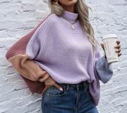 drop Shoulder Colorblock Sweater