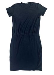 James Perse Black T-Shirt Dress Blouson Drop Waist Stretch Size 2 Medium NWOT