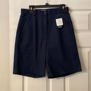 L.L.Bean Wrinkle Free Cotton. shorts size 12 navy color brand new with tags