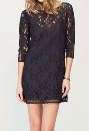 Gentle fawn black laced scallop hem dress