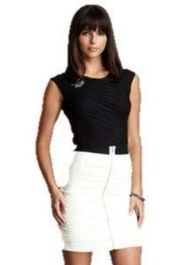 BCBGMaxAzria Silk Tiered Ruffle Pencil Skirt