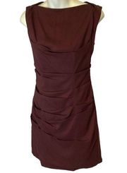 Express sleeveless burgundy ruched bodycon dress, night out, size 0