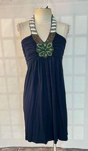 Boston proper beaded neckline halter mini tunic sundress size XS