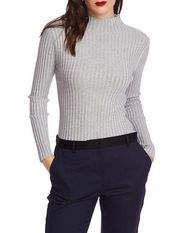 Court & Rowe Ribbed Knit Sweater Blouse Mock Neck