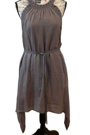 LA made Sleeveless Belted Dress Embroidered Small S New