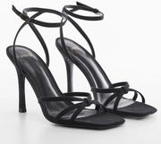 NWOT Mango Strappy Heeled Sandals Black Size 41 or 9.5