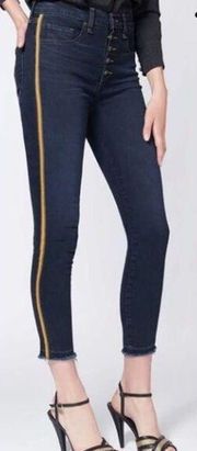 Veronica Beard Debbie Skinny Mustard Stripe Jeans Sz. 24