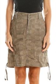Kuhl Brown Camoflauge Checkered All Day Wear A-Line Skirt