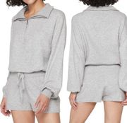 Grey Funnel Neck Long Sleeve Romper XS