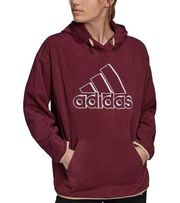 Adidas NWT  Polar Fleece Pullover Hoodie Sweatshirt Big Logo Maroon Womens M