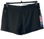 Kyodan X-Large Activewear Shorts Flat Front Pockets Moisture Wicking Black New
