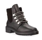 Aquatalia Black Leather Libbie Lug-Sole Hiker Booties Size 9 US $495