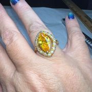 18K GF Citrine CZ Cocktail Ring