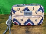 NWT Simply Southern Women's Midwest Aztec Wristlet Shoulder‎ Bag Cream/Blue