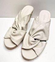 Vince Sandals Womens Size 9 Leather Espadrille Wedges in Off White