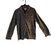 Pre Owned Women’s Celestial Dreams Sleep Lounge Button Up Shirt Cheetah Print Lg