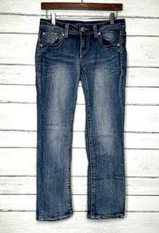 Grace in LA Jeans Straight Cropped Embellished Size 27