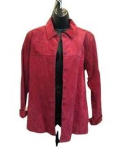 BAGATELLE Pink Suede Leather coat - size Medium