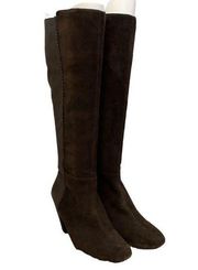 Antonio Melani Trisha Chocolate Suede Heeled Boots Size 8 M