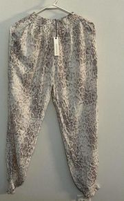 Olivaceous Joggers Taupe SnakeSkin Pattern Size Medium Elastic Waist NEW