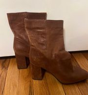 Brown  leather slouch Boots
