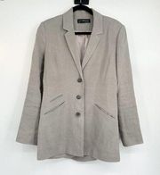 Peruvian Connection Gray Rutledge Linen Blazer Size 8