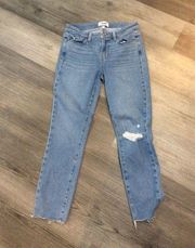 Paige Kylie Crop destroyed frayed hem jeans Size 28 womens