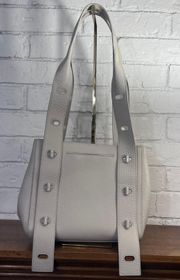 Tokyo Turnlock Pebble Leather Adjustable Tote Bag in Bone