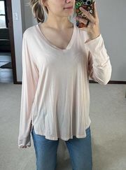 Nordstrom: Peach Long Sleeve V Neck Tee