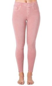 SPANX Jean-ish LEGGINGS in a mauve pink distress look.