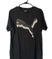 Puma Black Logo Puma Cat Cotton Short Sleeve Casual T-Shirt Men Sz L