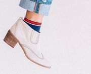 - The Grayson Brogue Chelsea Boot Western Heeled Bootie Suede