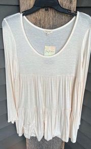 Lily White Cream Peasant Top