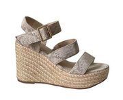 BC Born in California Snake Snack Bar Espadrille Wedge Sandals Shoes Size 6