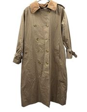 Burberry Khaki Tan Long Sleeve Buckle Super Nova Check Trench Coat Size 14