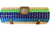 NORDSTROM Woven Clutch Bag Oversized Statement in Natural Multiocolor ~orig $120