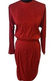 LIZ Claiborne Red Vintage Longsleeve Dress