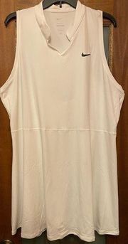 Nike Women PLUS White NikeCourt Dri-FIT Victory Tennis Sport Dress NWT 2X