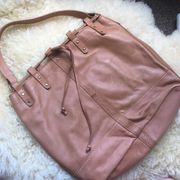 NEW Genuine Leather Large Drawstring Hobo Bucket