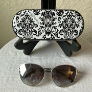 Brighton: Toledo Alto Sunglasses- silver tone- small crystals- mirrored- case