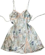 Apt 9 Intimates Blue Cream Coquette Boho Cottagecore Lace Lingerie Slip Dress