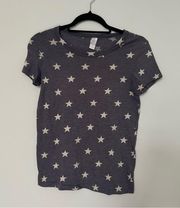Alternative Apparel Earth Navy Blue White Star Fitted Tshirt Size S