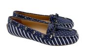 Talbots Navy Blue White Polka Dot Stripe Loafers Moccasins Flats Women's Size 7