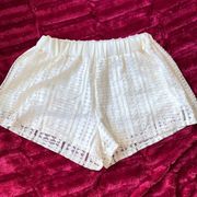 Sage Crochet/Lace look Elastic Waistband Shorts