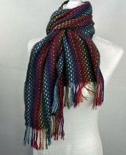 Scarf Rectangular Rainbow Weave Warm Soft