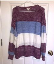 Umgee Relaxed Striped Light Sweater Size Women’s Size Medium