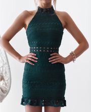 Green High Neck Dress