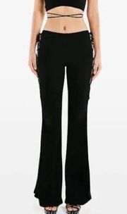 DUNDAS Cyrus High Waist Jersey Flared Pants In Black NWOT size 2