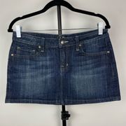 Vigoss Studio Medium Blue Wash Denim Madison Mini Jean Skirt