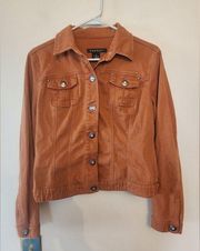 Baccini Womens Orange Denim Jacket Size medium